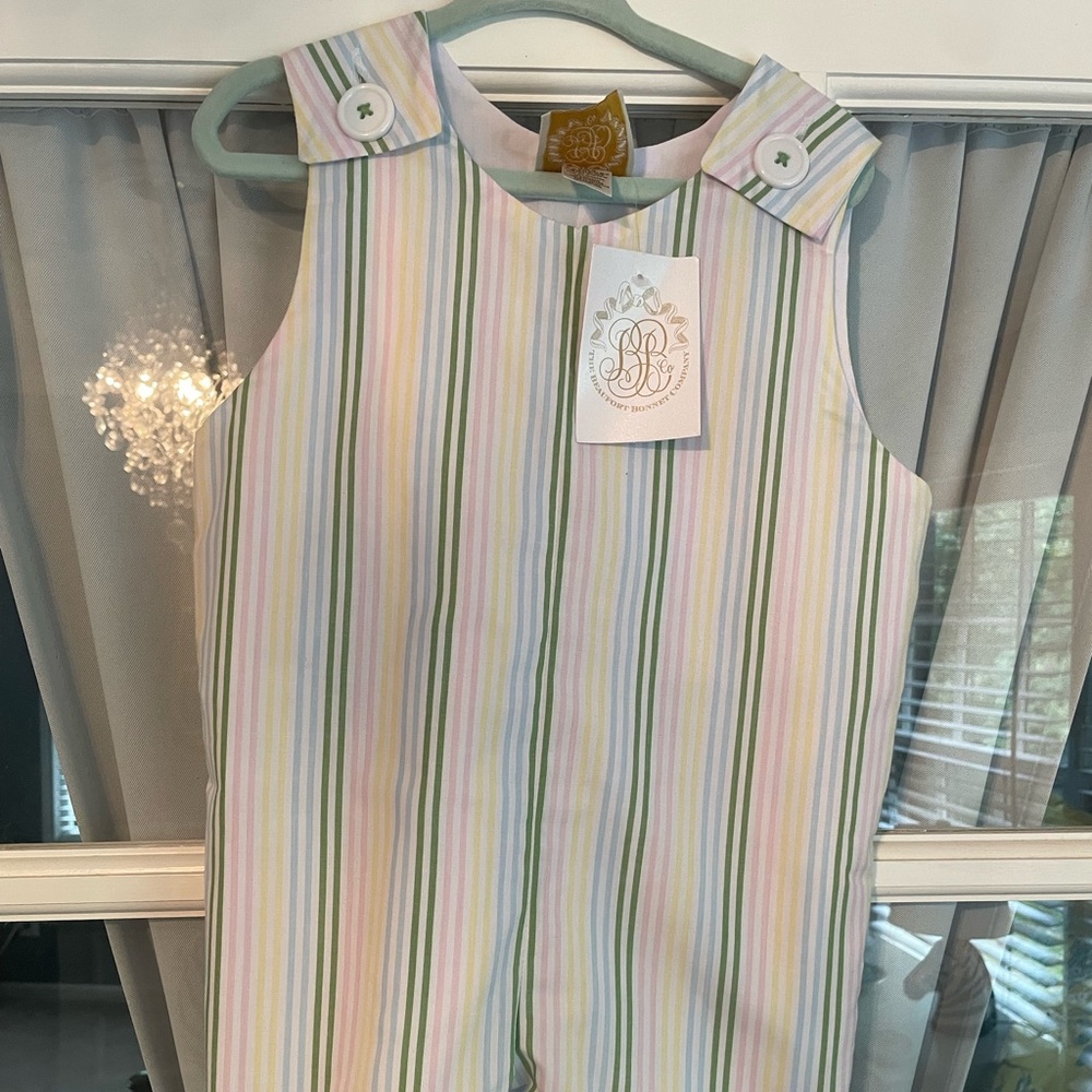 The Beaufort Bonnet Company Jack Keene Jon Jon in Broadcloth Rainbow, 18/24 Mo.